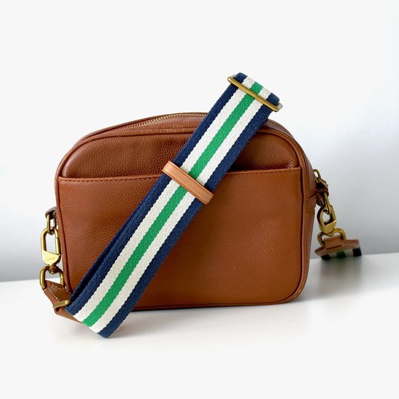 J. Crew Bags J Crew Cross Body Brown Pebbled Leather Camera Bag